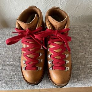 Danner Tan Boots with Red Laces